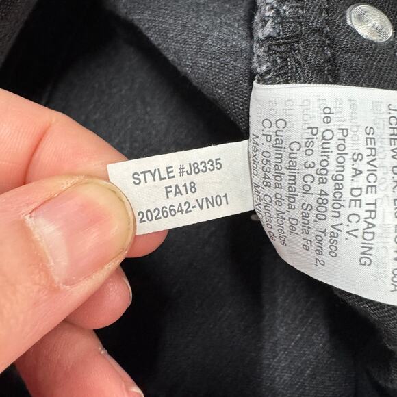 J.Crew Skirt Womens 26 Black Denim Raw‎ Hem Pencil Mini Cotton - Picture 5 of 8